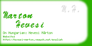 marton hevesi business card