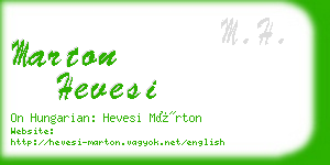 marton hevesi business card
